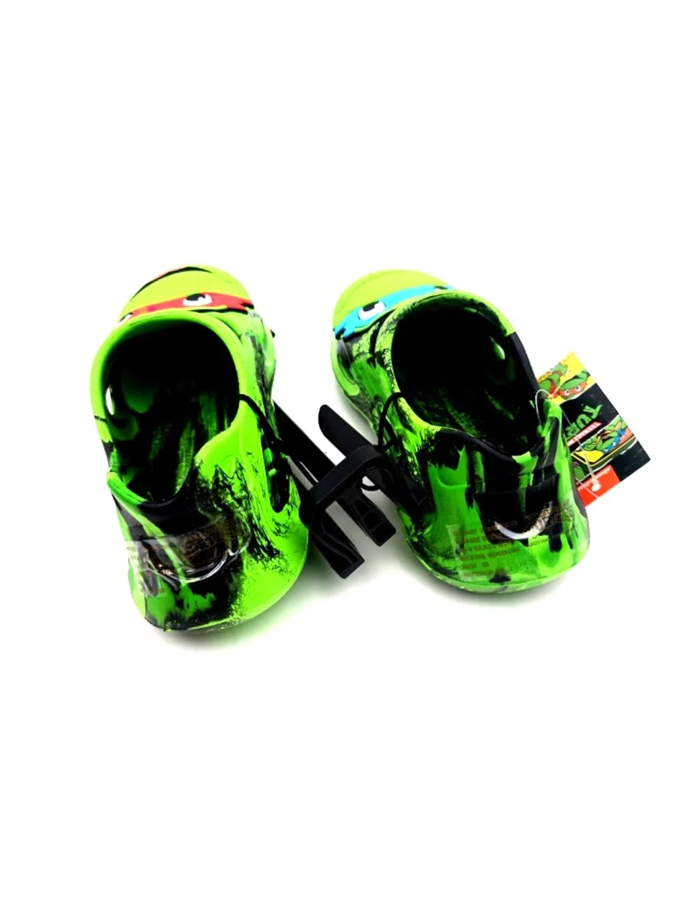 TMNT Sandals Toddlers Size 9/10 Rubber Slip on Green Summer Boys Footwear Shoes